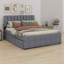 Lit plateforme tapissier avec lit gigogne-147892203