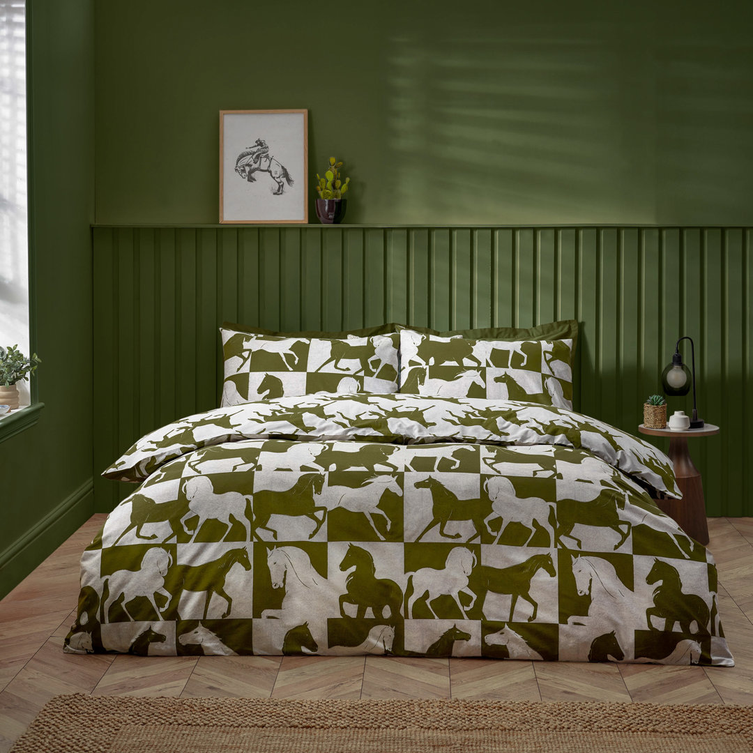 Furn Unisex Olive Herve Reversible Duvet Set In | Size: Super King - Image 2