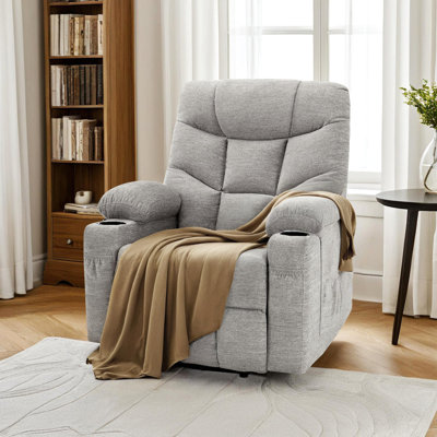 Roder Power Recliner Lift Chair with Extended Footrest, Fabric Upholstered by Red Barrel Studio