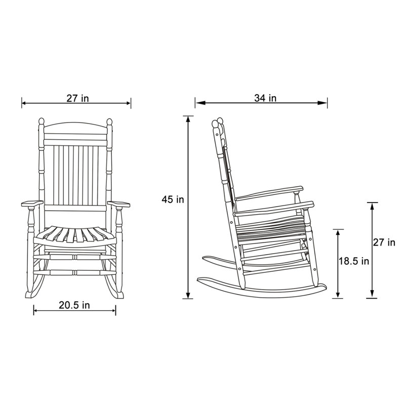 Chaise berçante d'extérieur Derrek, Chêne
