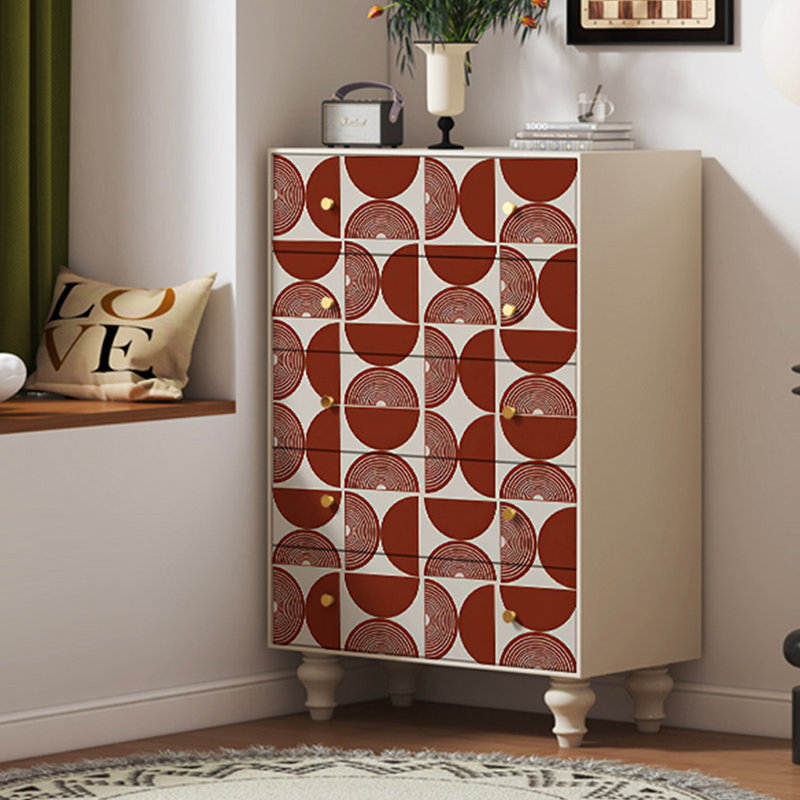 Armoire d'appoint moderne en bois massif, Blanc