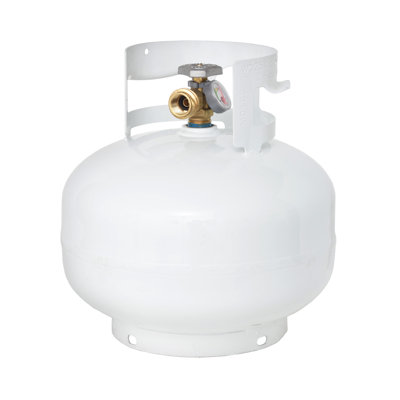 Flame King 11 Lb Empty Propane Tank LP Cylinder Squatty with Type 1 OPD Valve, White