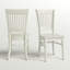 Chaises de salle à manger Vancouver - Ensemble de 2 chaises de cuisine à dossier en lattes, blanc lin-1159070067