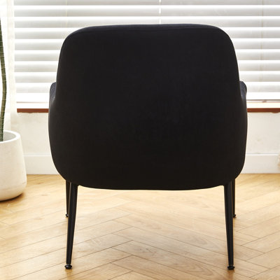 Chaise d'appoint en velours, fauteuil rembourré moderne avec pieds en métal, chaise d'appoint confortable pour le salon, la chambre à coucher