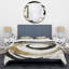 Black and Gold Curves IV - Ensemble de housse de couette en spirale moderne - Polyester en microfibre-1906409315