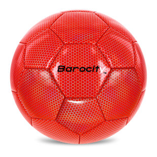 Ballon de soccer Barocity - ballon de match officiel pour garçons et filles de qualité supérieure avec motif hexagonal arc-en-ciel réfléchissant, durable, intérieur, extérieur, entraînement, pratique, temps de jeu et jeux - rouge iridescent taille