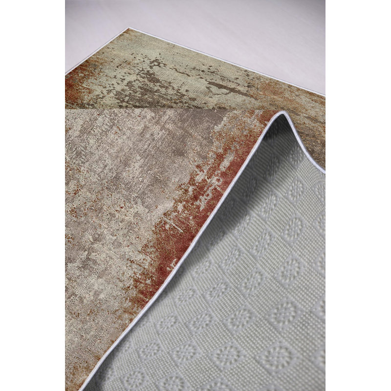Premium Grey Area Rug (5.2 x 7.5 Feet), 100% Polyester, 650 g/m² | Antibacterial, Digital Print, Eco-Friendly | Non-Slip PVC Dot Underside, Machine Washable | Perfect for Living Room, Bedroom & Home Decor