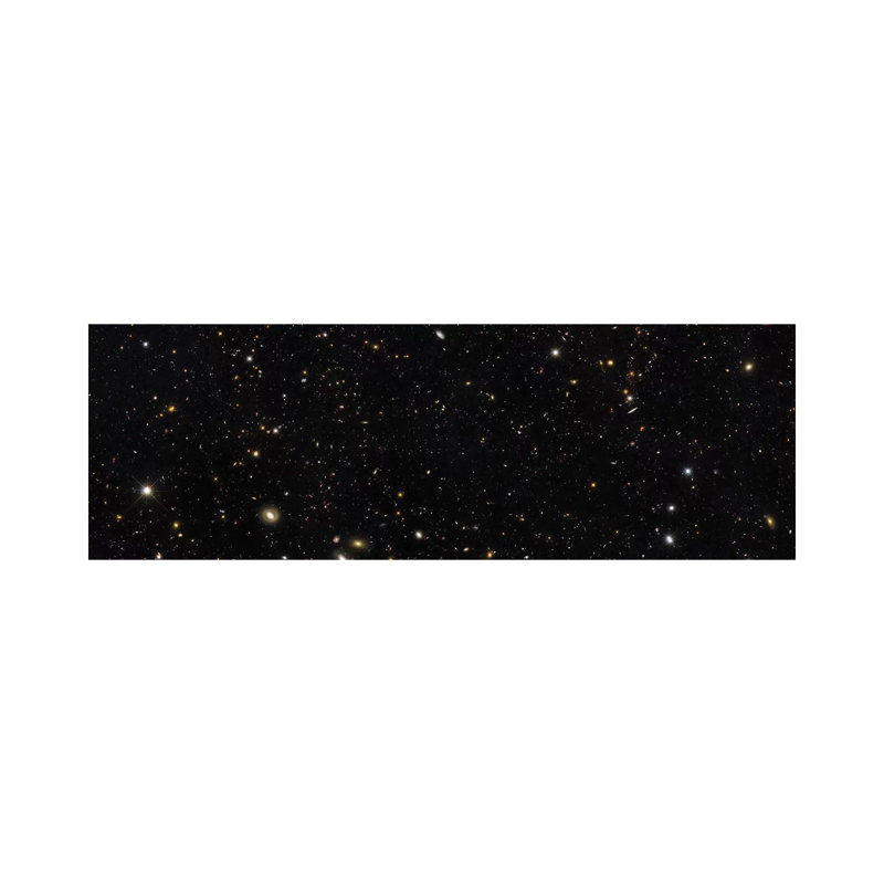 A Panoramic View Of Over 7,500 Galaxies Stretching Back Through Most Of The Universe's History by Stocktrek Images - Wrapped Canvas Panoramic Print