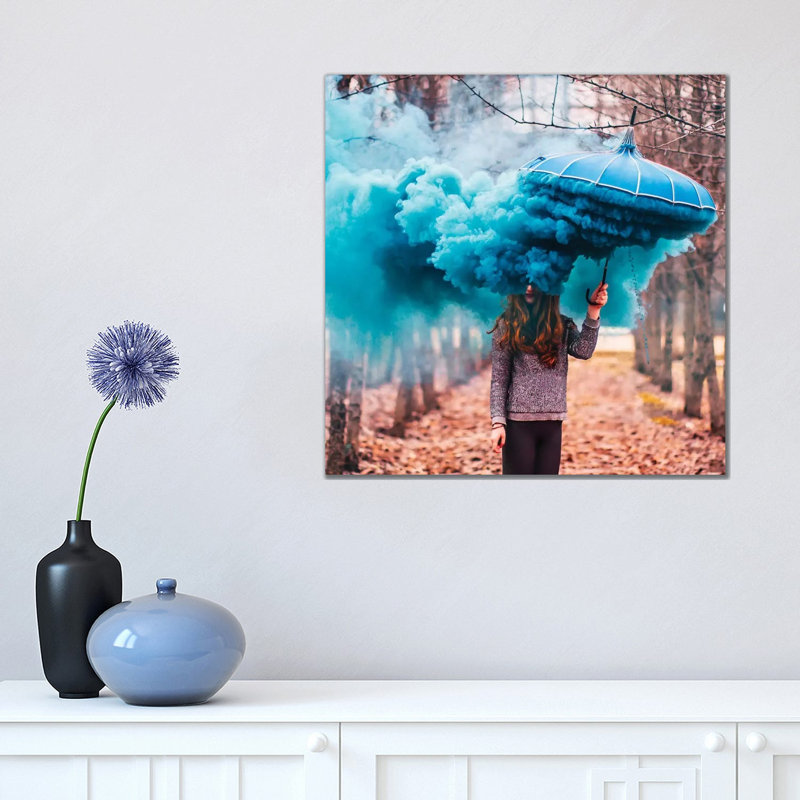 " Jellyfish " by Hobopeeba, No Mat, 18'' H x 18'' W x 1.5'' D, Wrapped Canvas