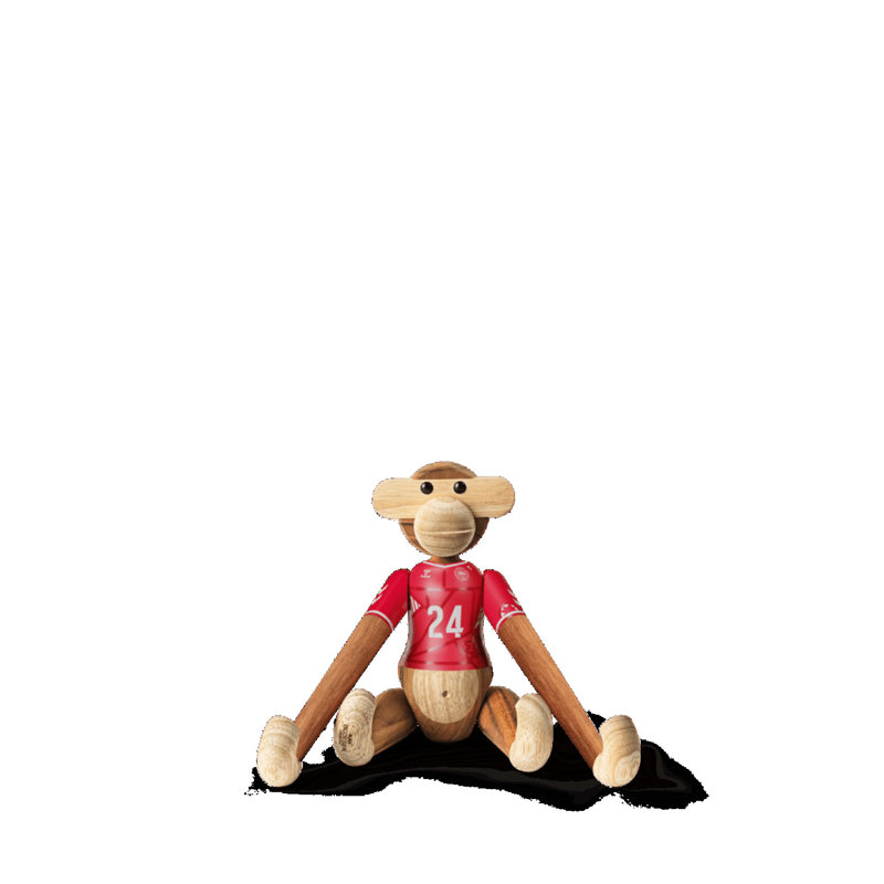 Monkey X DBU Monkey 2024 Large Teak/Limba, 7.30" H x 7.70" W x 7.30" D