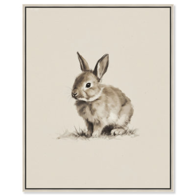 «Vellum Bunny I», reproduction d'art sur toile encadrée par Art Remedy, cadre argenté, 16 x 20