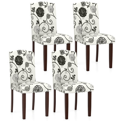 Wooden Dining Chair with Rubber Wood Legs Padded Seat S Springs, Kitchen 