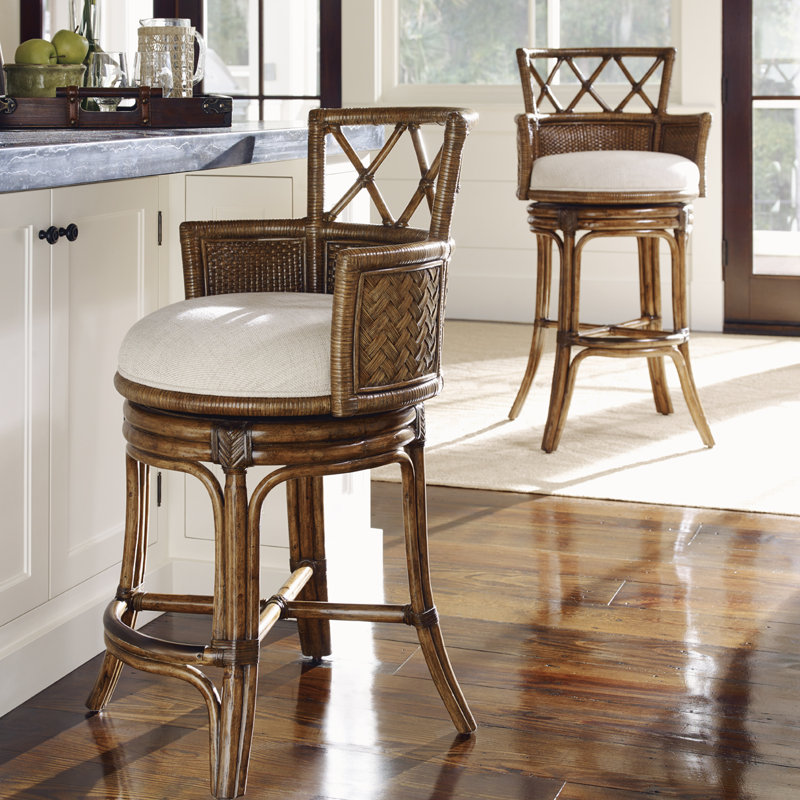 Bali Hai Swivel Upholstered Stool, Bar Stool (30" Seat Height)