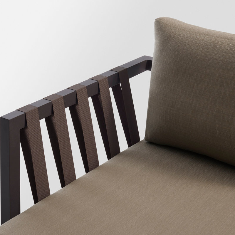Jibe Left Arm Chaise, Sunbrella Taupe, Carbon