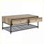 Chêne & amp; Table basse industrielle avec tablette inférieure Sandy Black