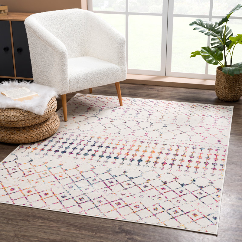 Dounia Transitional Performance Beige Area Rug, Rectangle 7'10" x 10'