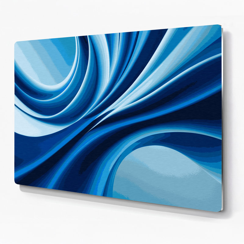 Gradient Abstract 16, art mural en métal bleu, H 11 po x l 14 po