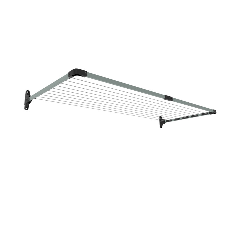 Séchoir à linge mural en acier Daytek, H 8,3 po x l 88,2 po x P 39,4 po, Gris clair