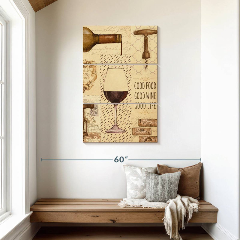 Yarlin Wine Glass Collage, 45" H x 28" W