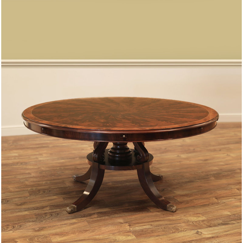 Round Mahogany Wood Dining Table