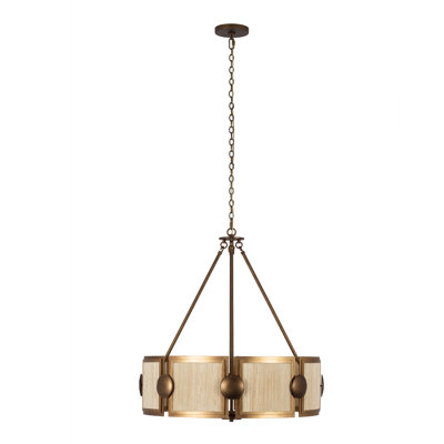 Button 8 LT PEARLIZED ANTIQUE BRASS and MODERN GOLD Chandelier Kalco