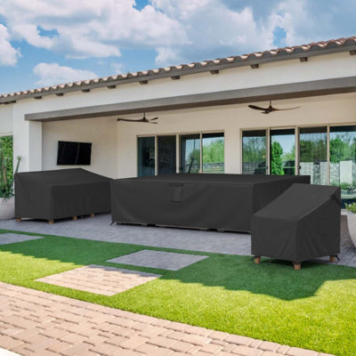 Waterproof Patio Chair Covers, Outdoor Furniture Covers For Rocking & Adirondack Chairs, Fits Up To 32"W X 37"D X 36"H, Moisture-Proof Uv Protection, Black, 2-Pack