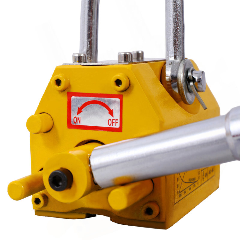 Permanent Magnetic Lifting With Release, 220 Lbs/100Kg Heavy Duty Magnet, 2.5 Safety Factor, Neodymium & Steel For Hoist, Shop Crane, Block, Board Lifting Plate Steel