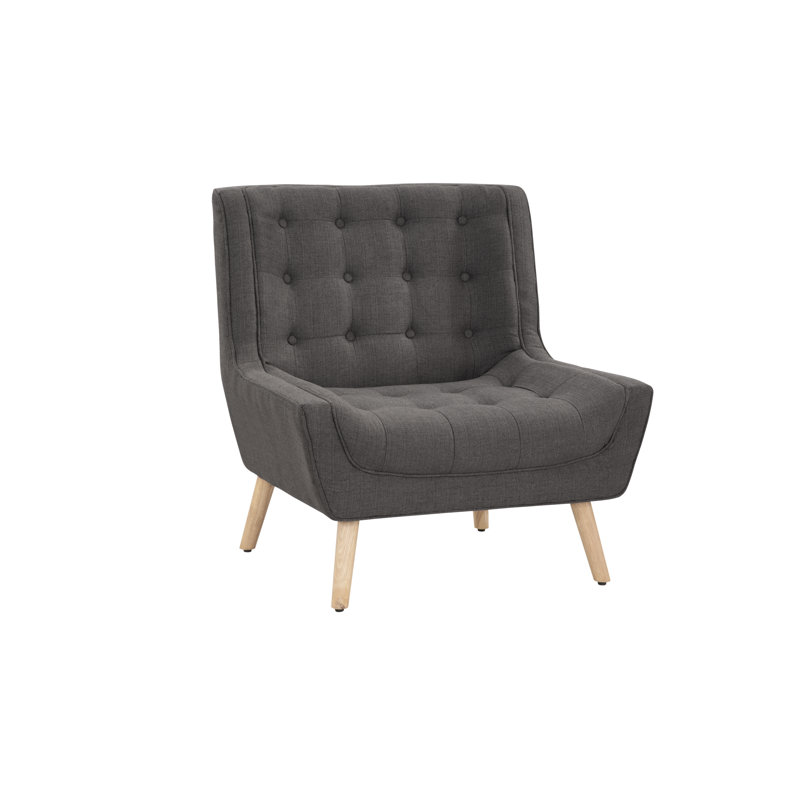 Melstone Sheridan Biscuit Button Tufted Armless Side Chair, Jennings Grey Goose