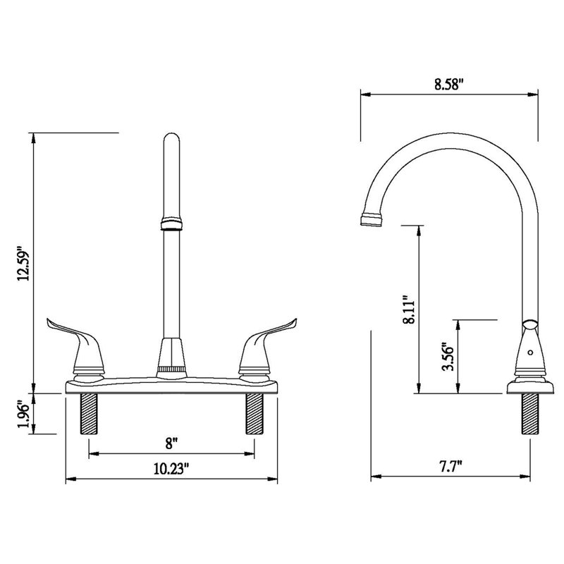 Laguna Brass Kitchen Faucet, Chrome