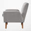 Fauteuil d'appoint rembourré avec pieds en bois d'hévéa-1003002358