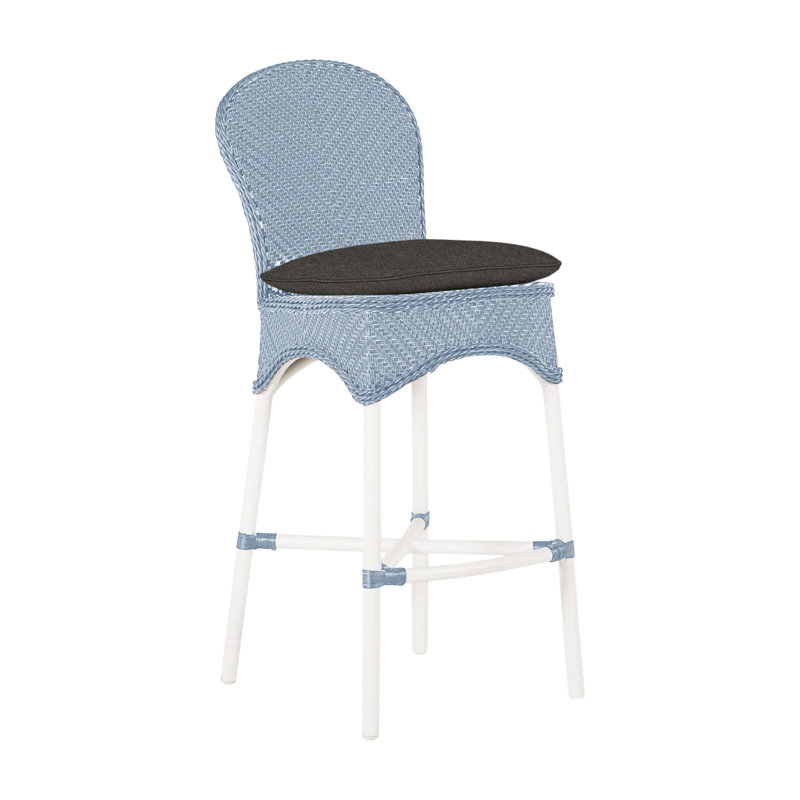 Tabouret Savoy - Craie et chambray, Trépointe, Blanc naturel, Craie / Chambray