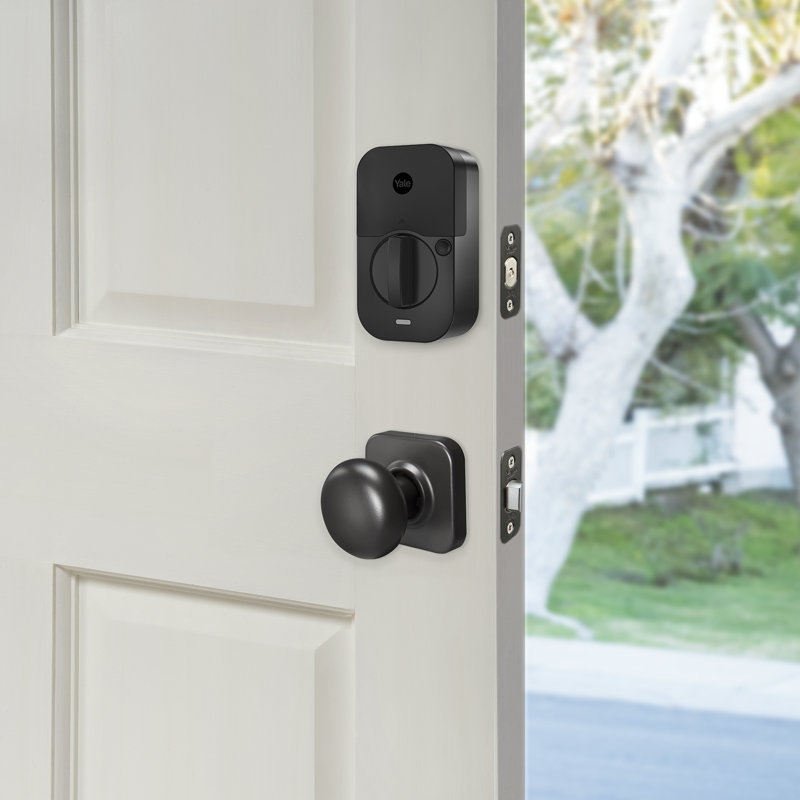 Yale Assure Lock 2 Key-Free Keypad With Bluetooth And Ridgefield Handle, Black Suede