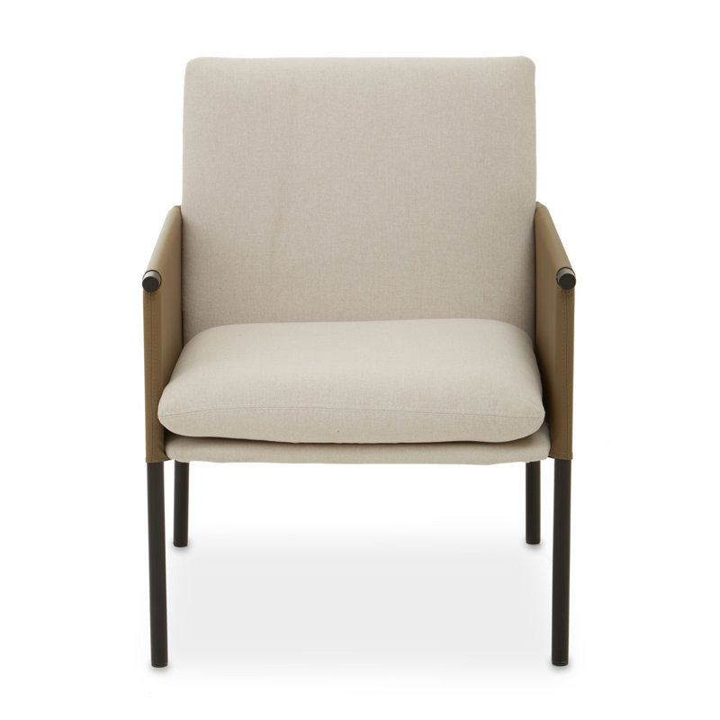 Lolington 44cm H Polyester Blend Upholstered Armchair in White