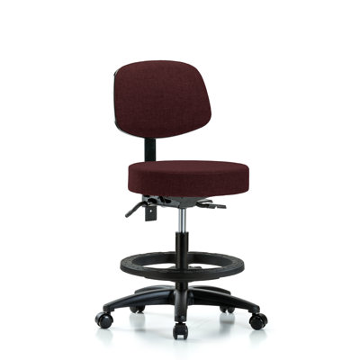 Sarah Backed Adjustable Height Ergonomic Lab Stool with Footring Wheels