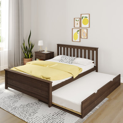 Lit plateforme simple en bois massif avec lit gigogne Boling