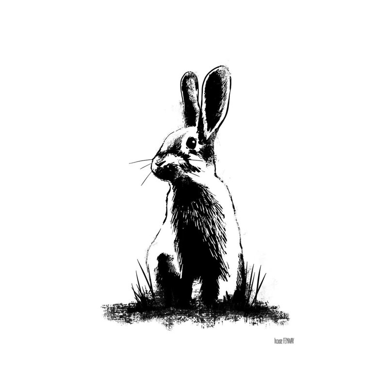 Farmhouse Rabbit 1 Piece Painting on Canvas, 45.72cm H x 30.48cm W x 1.91cm D, Wrapped Canvas