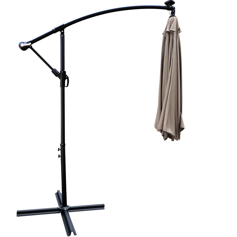 Parasol de patio 10 pi avec lumières solaires - 8 baleines, eau, pour terrasse, jardin, zone alimentée par lumière à DEL 10 pi imperméable, terrasse de jardin