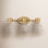 3-Light Brushed Brass Vanity Light with Clear Glass Shades