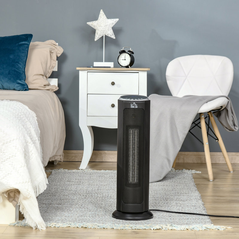 HomCom 1500 Watt 5200 BTU Electric Tower Space Heater with Adjustable Thermostat
