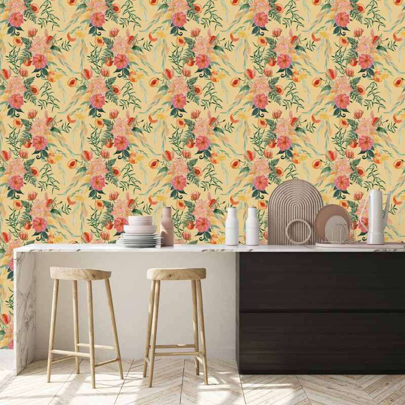 Murale florale, L 2,08 pi x L 10,42 pi