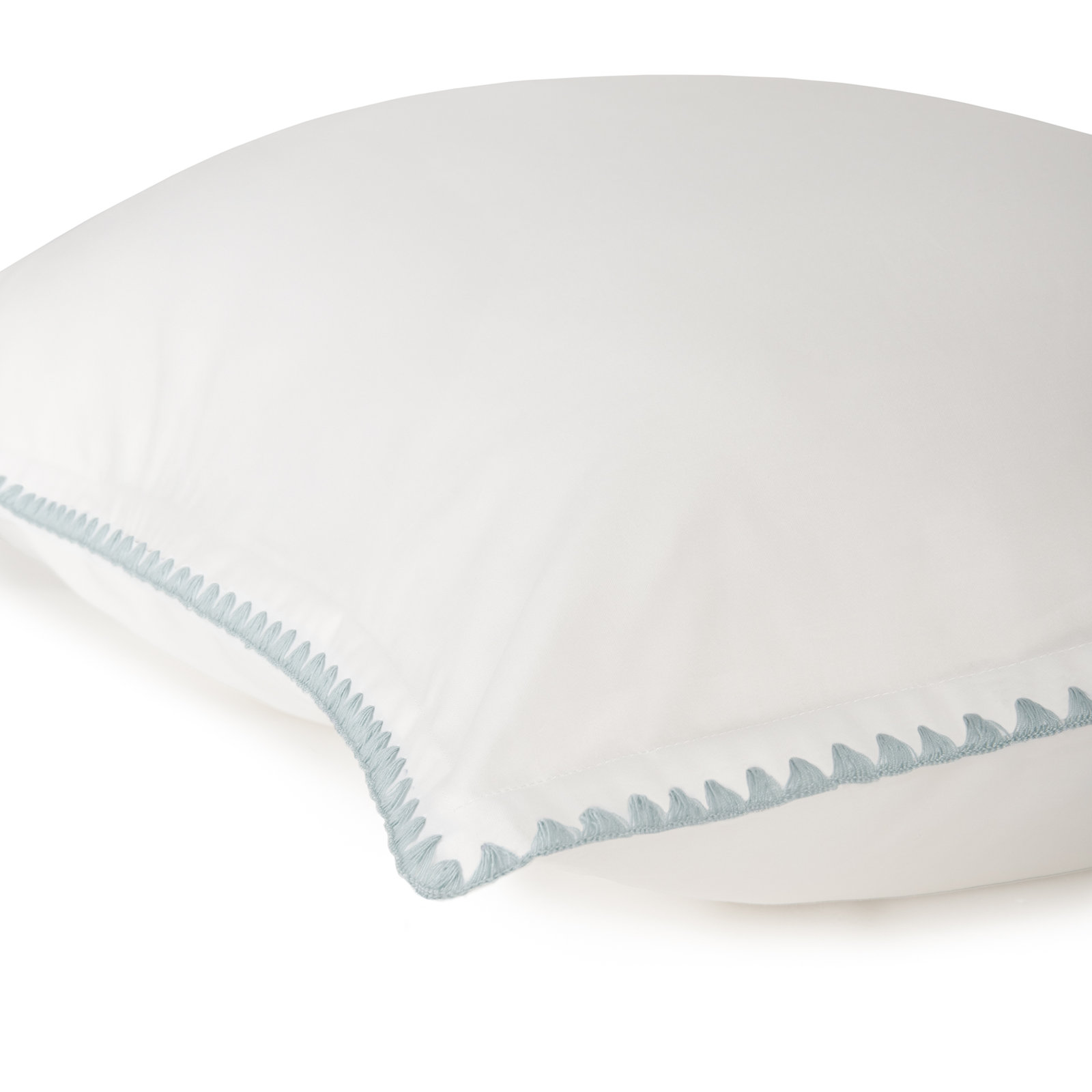 Poppy 100% Cotton Percale Shams, white/ aqua, King