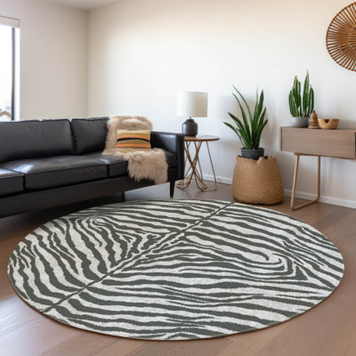 Premium Machine Washable Kishonna AMF42 Gray Rug
