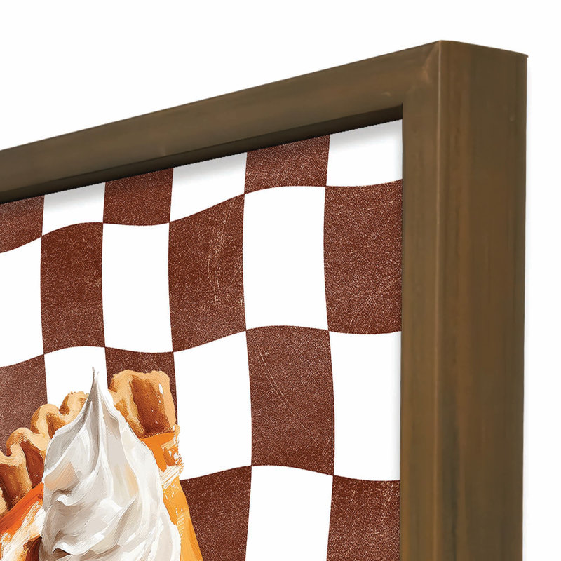 «Brown Check Pumpkin Pie», reproduction encadrée, Brun