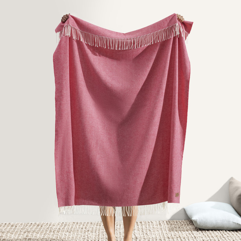 Italian Herringbone Throw Blanket, Tangerine