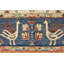 Tapis bleu / rouge en laine noué à la main de conception unique 9 pi 1 po x 12 pi 2 po