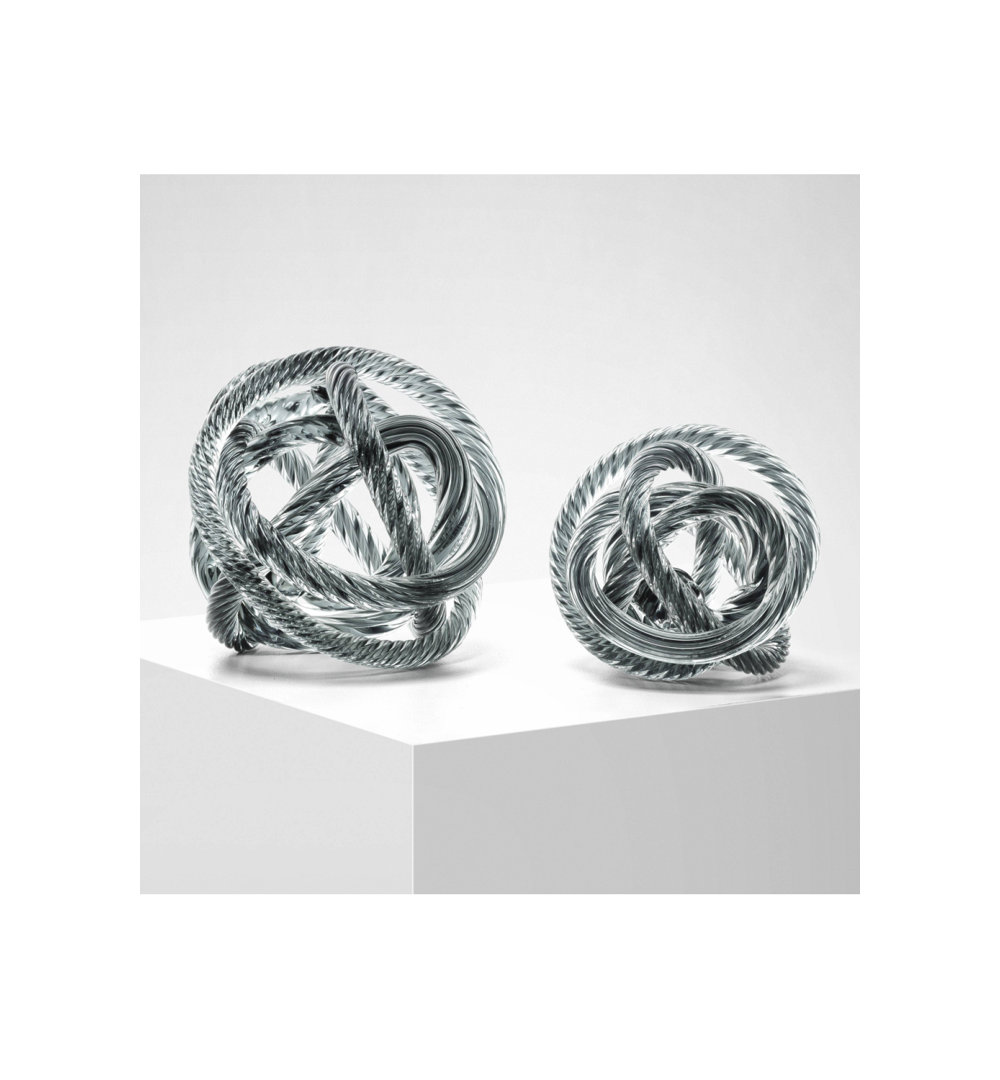 Dominico Glass Rope Desk Accessory Sculpture Eichholtz 