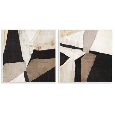 «Neutral Fragmented Geometric Shapes», ensemble de 2 plaques murales, design par Susan Jill