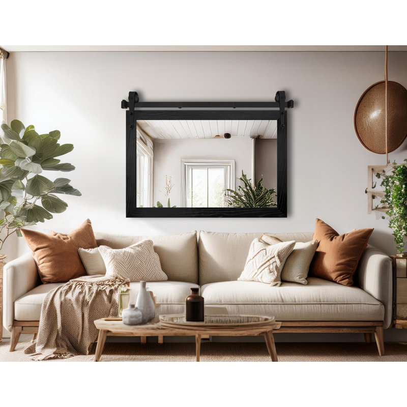 Miroir Manoil, 33 po x 36 po, Noir