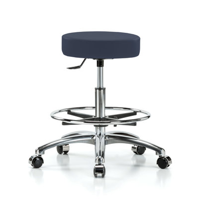 Tabouret médical avec anneau de pied en chrome PERCH | Hauteur du banc moyen: 20,5 à 28 po