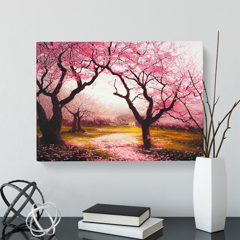 Majestic Cherry Blossom Trees - Wrapped Canvas, 50cm H x 76cm W x 3cm D